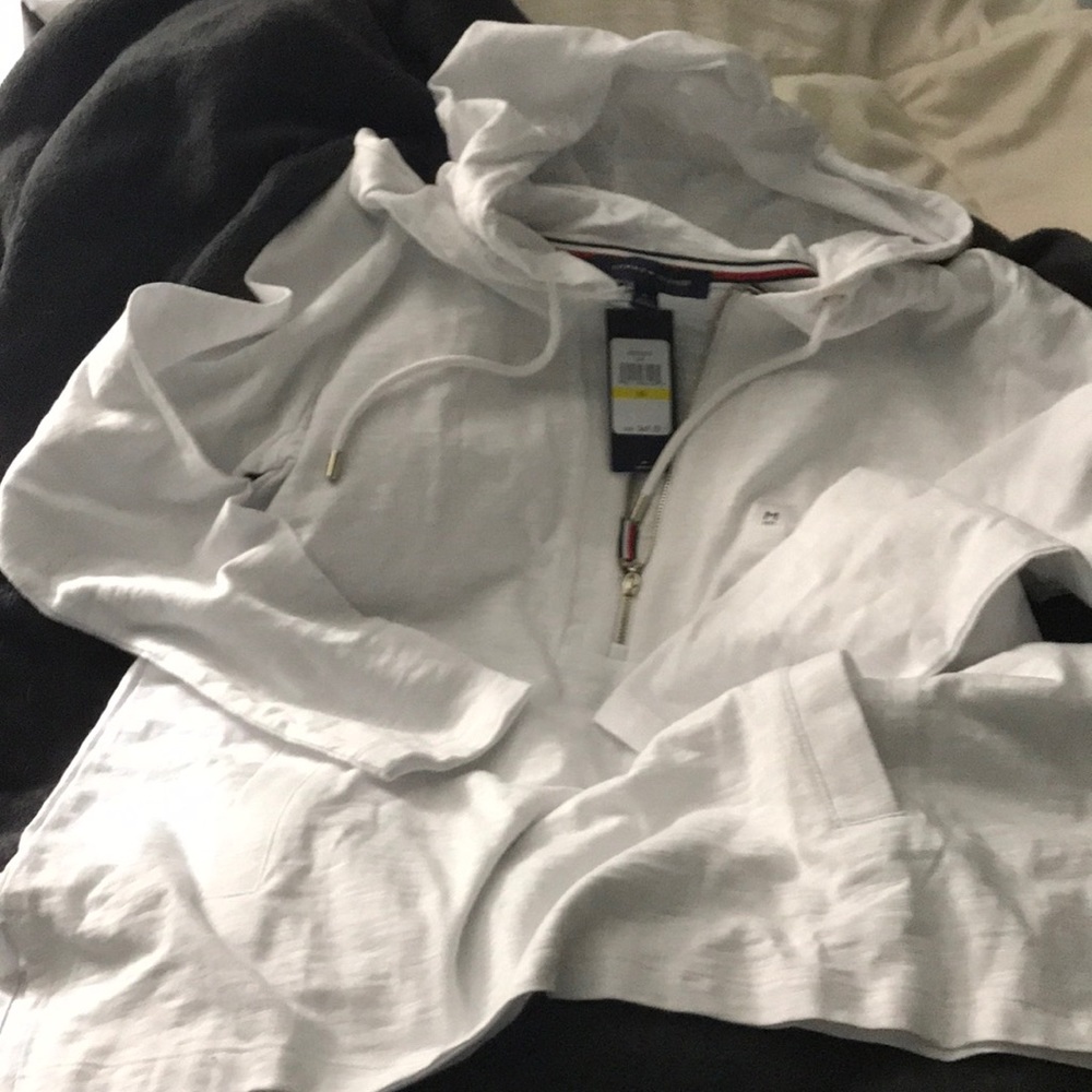 NWT TH white lightweight hoodie